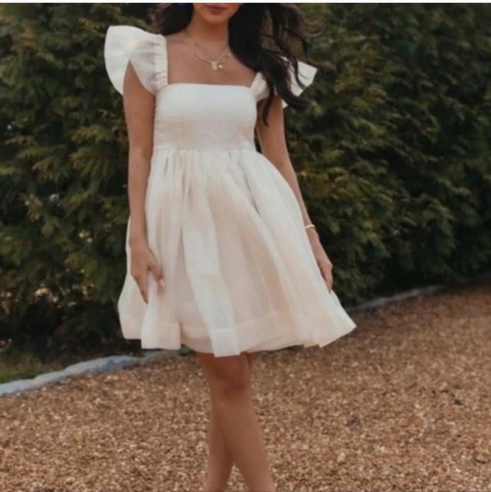Mable Babydoll Mini Puff Organza Layers Smock Corset Lace Back M Tulle‎ Prom